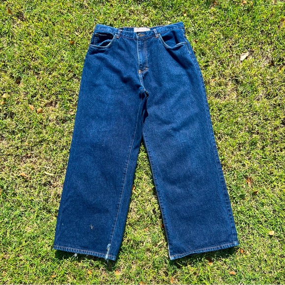 Mens vintage y2k pipes bullhead baggy jeans loose wide leg denim thrashed skater - Picture 2 of 4